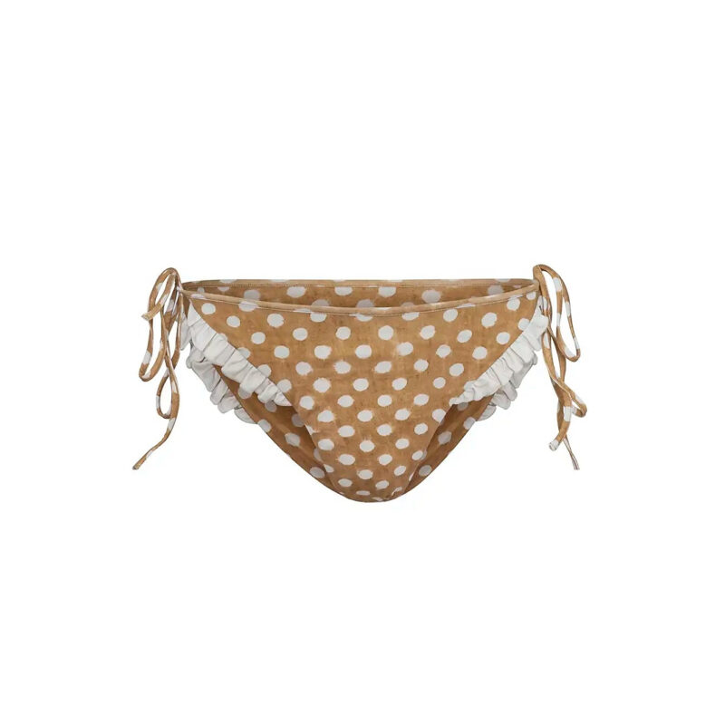 Belize Bikini Bottom in Coconut Sand Dot Hunter bell