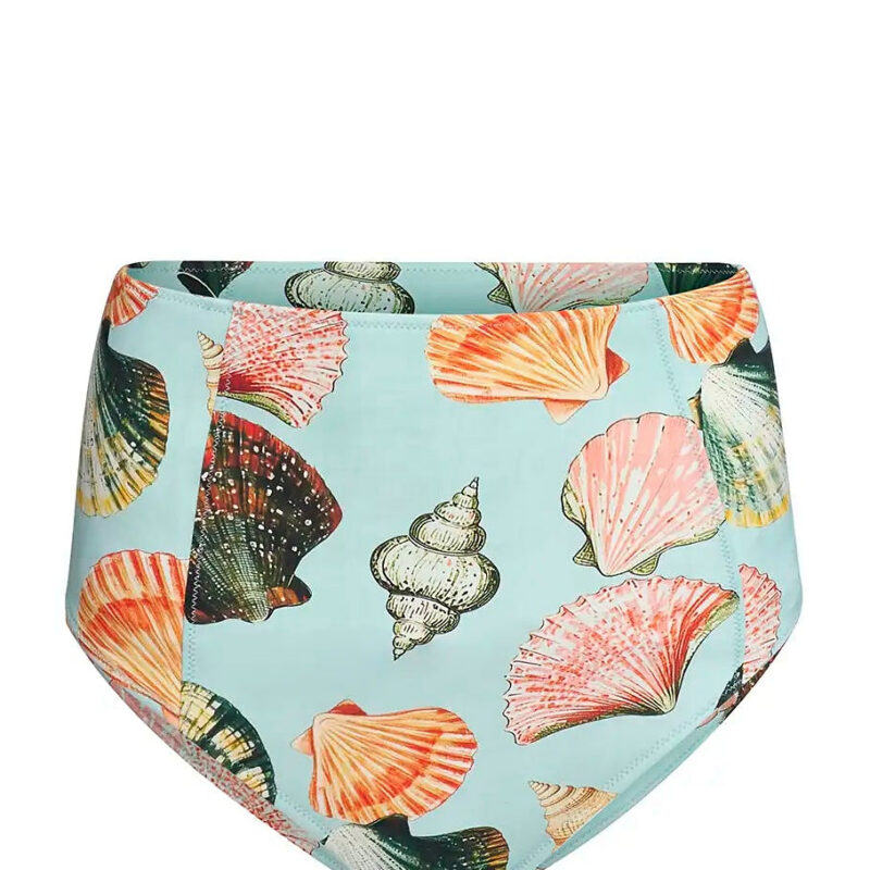 Bermuda Bikini Bottom in Somers Shell Mint Hunter bell