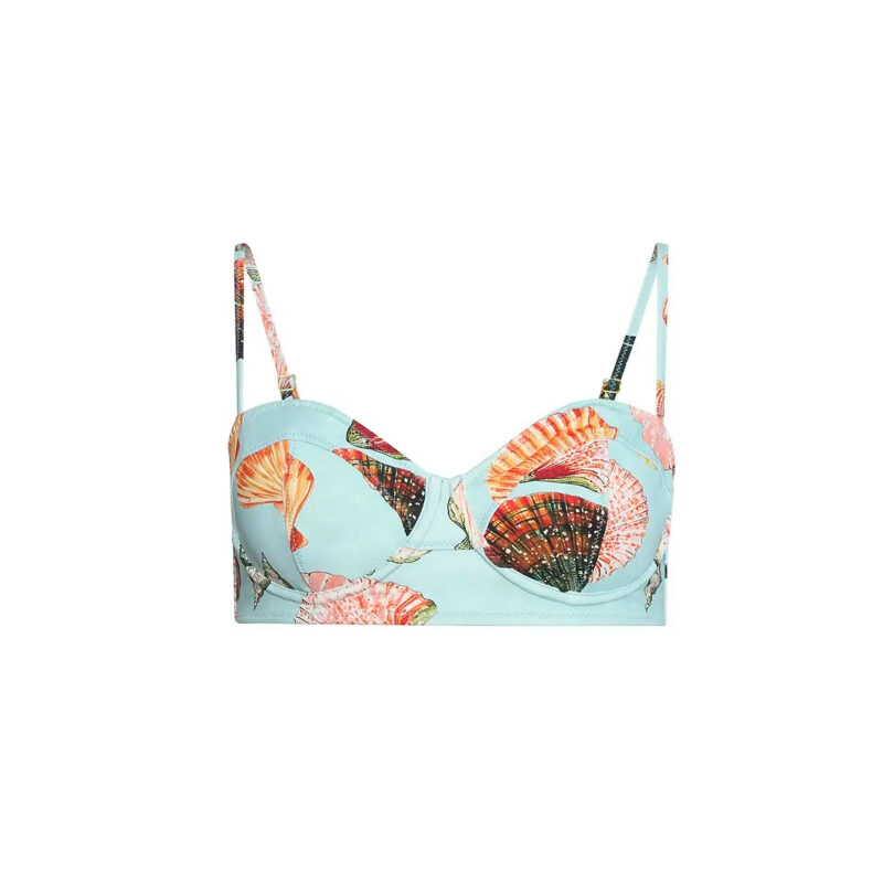 Bermuda Bikini Top in Somers Shell Mint Hunter bell