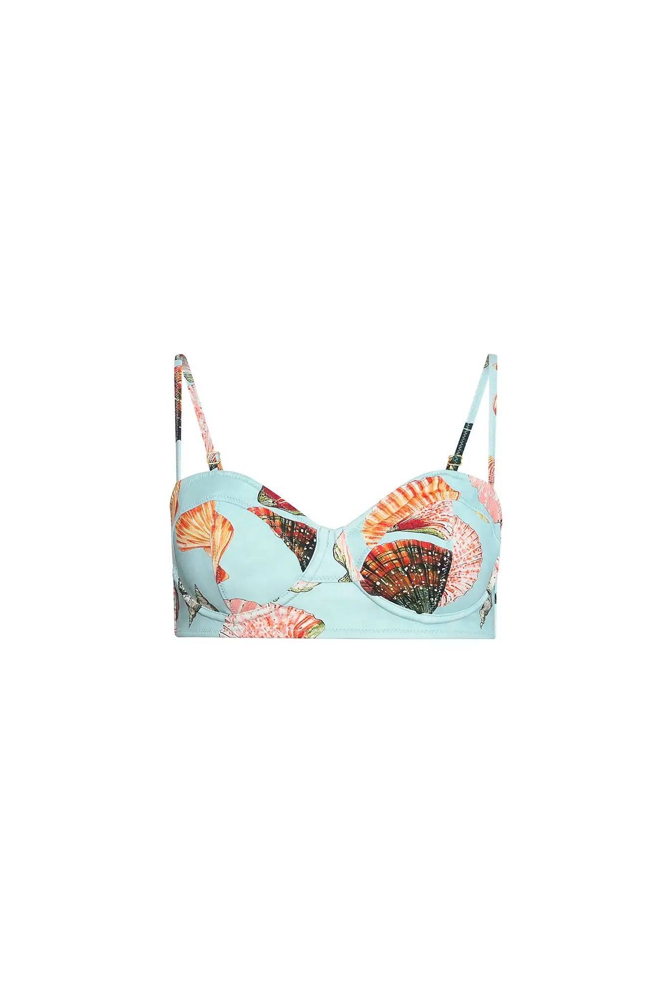 Bermuda Bikini Top in Somers Shell Mint Hunter bell