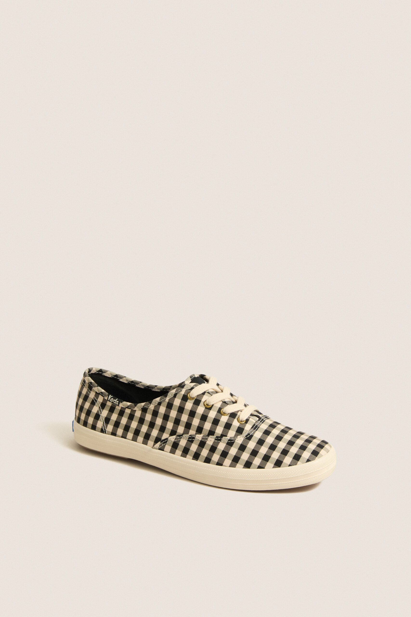 Black and Parchment Buffalo Plaid Champion Sneakers Keds