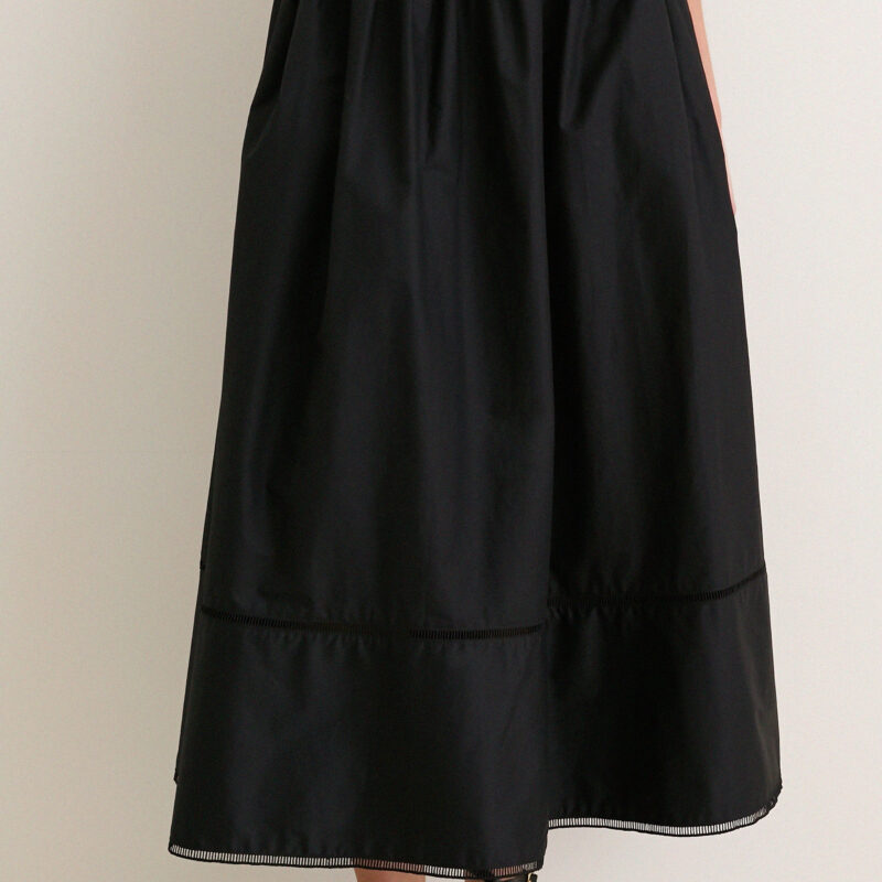 Black Cotton Poplin Nicole Circle Skirt