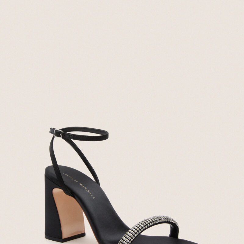 Black Satin with Diamonds Malia Heels Loeffler Randall