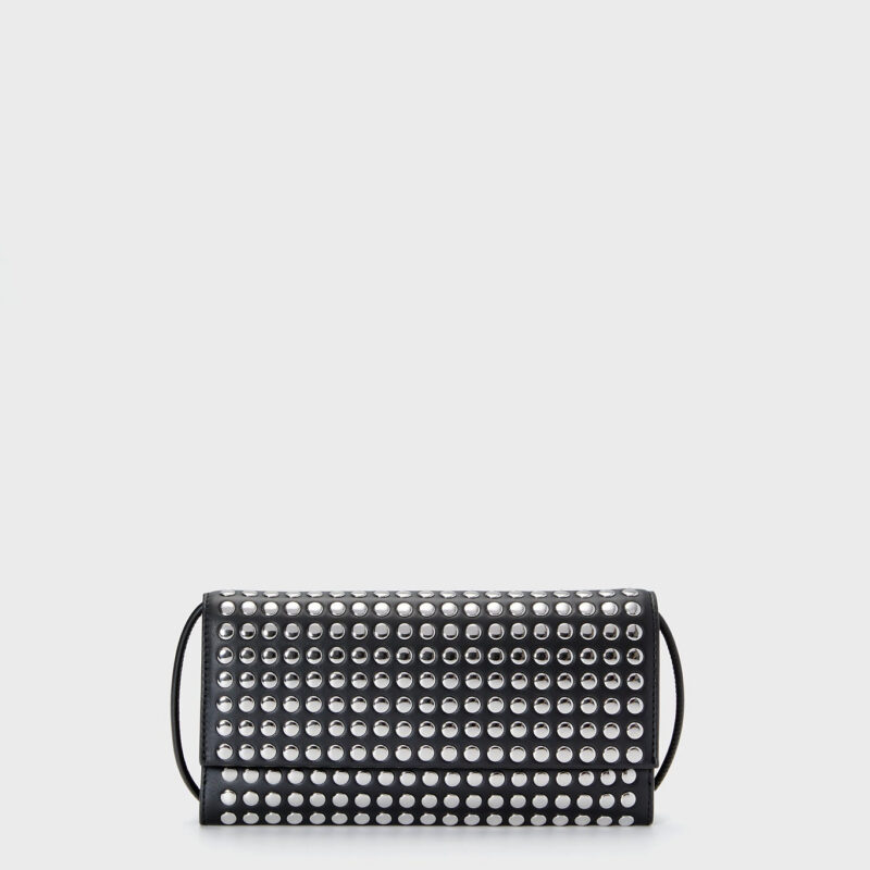 Black Silver Studded Charlee Clutch Loeffler Randall