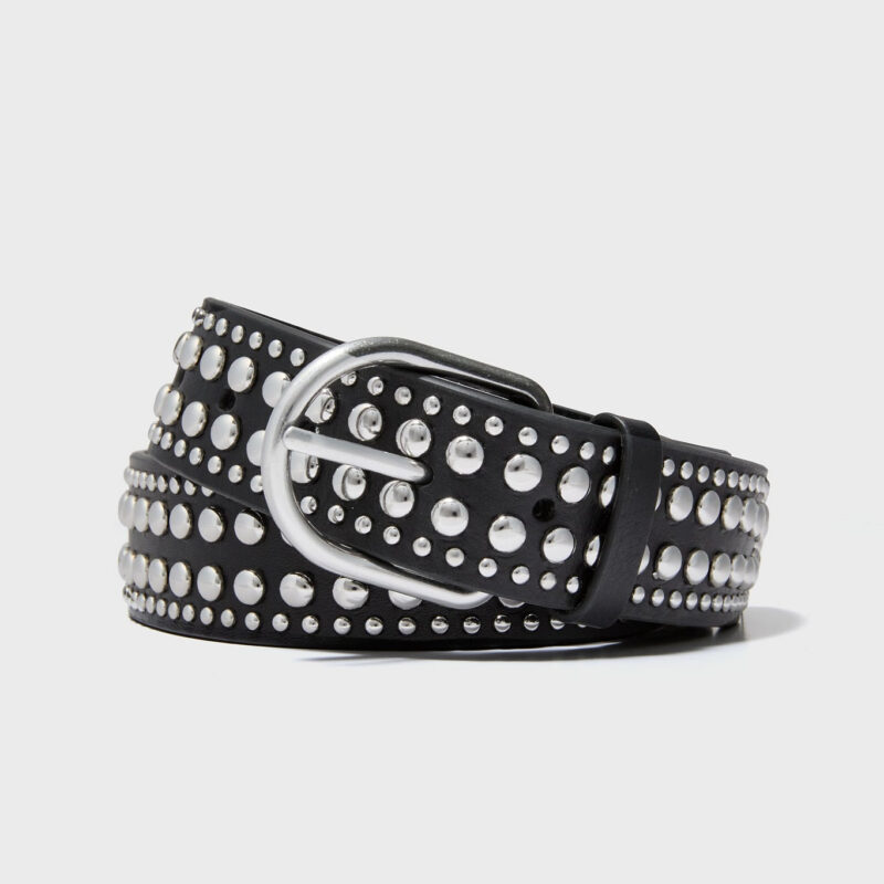 Black with Silver Studs Isaac Belt Loeffler Randall