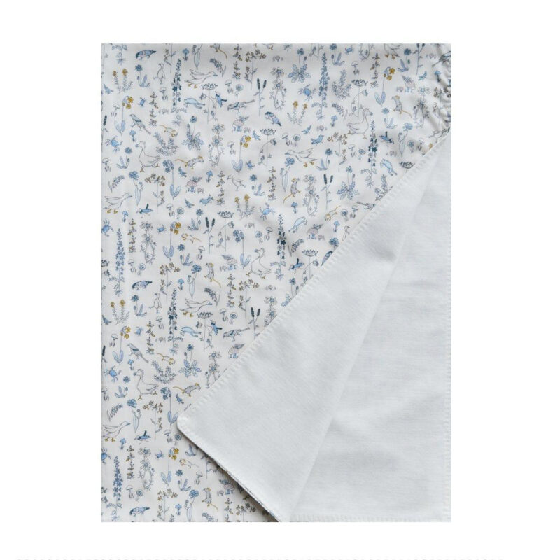 Blanket Made With Liberty Fabric in Theo Blue Coco & Wolf