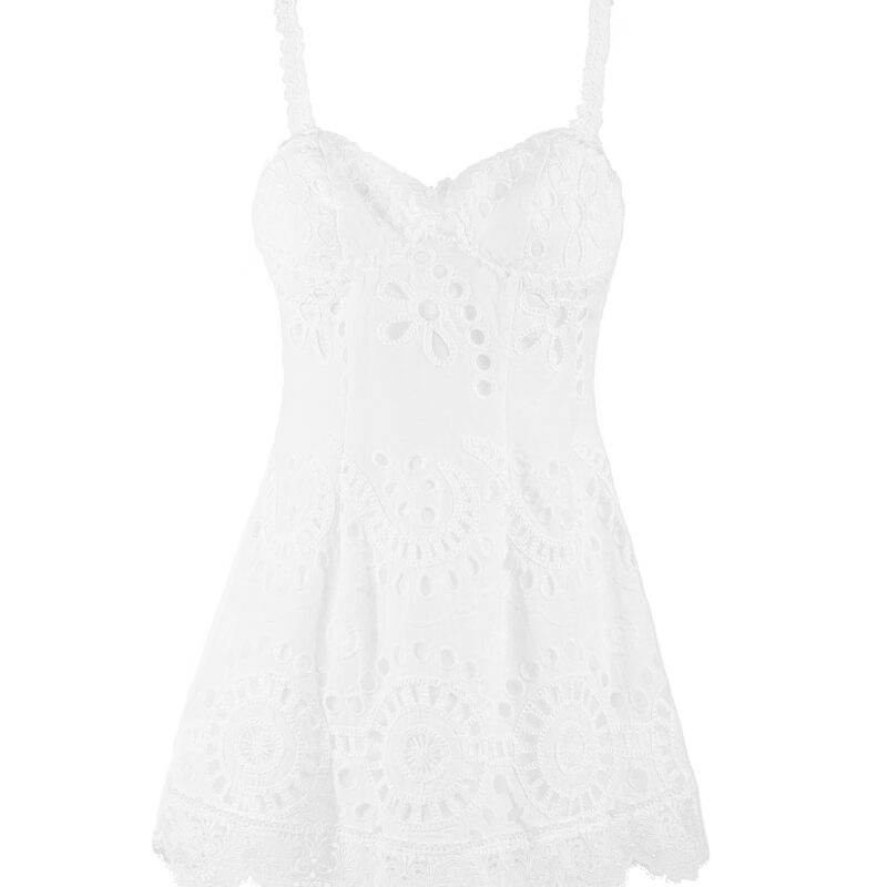 Bloom Mini Dress in White Waimari