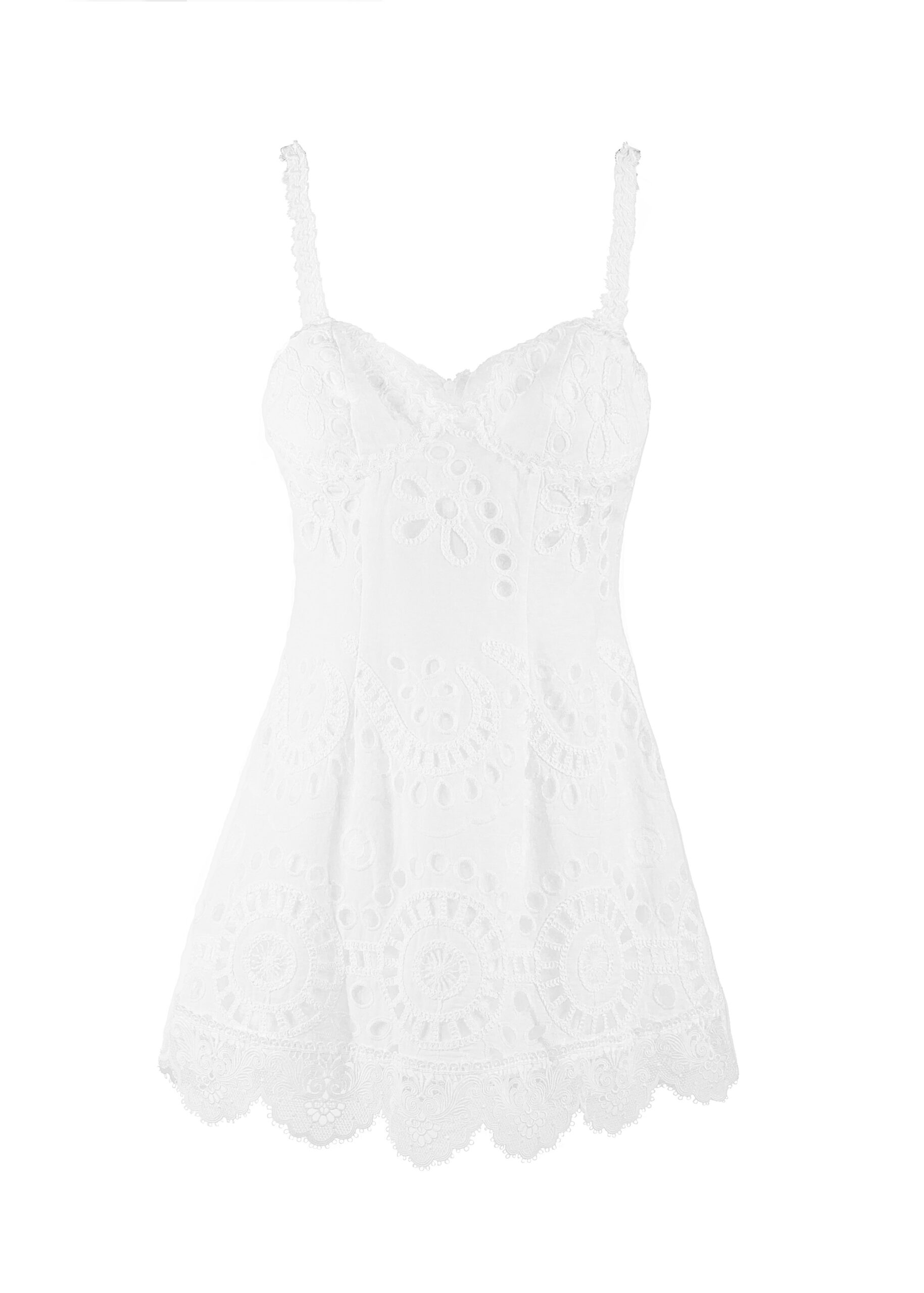 Bloom Mini Dress in White Waimari
