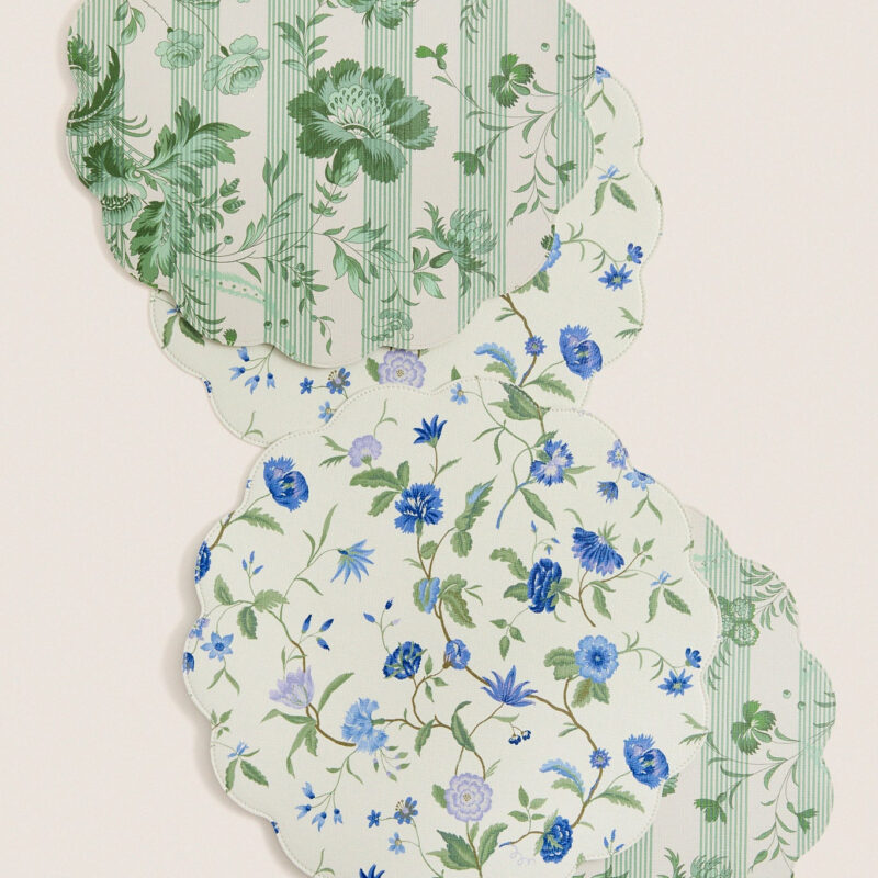 Blue and Lavender Blossom Wipeable Placemats Set of 4 Tuckernuck Home