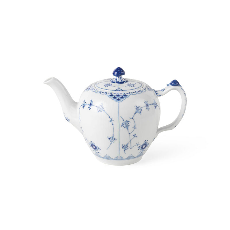 Blue Fluted Half Lace Teapot Royal Copenhagen Collection