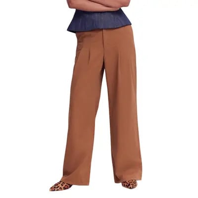 Boden Mayfair Pleat Detail Wide Leg Trousers in Ginger at Nordstrom, Size 14