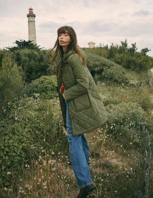 Boden Women's Quilted 4-in-1 Parka in Green | Size 6