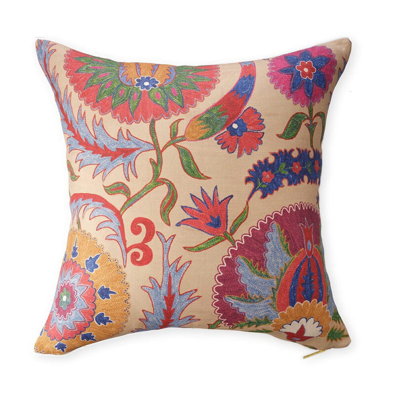 Bright Botanical Suzani Pillow St. Frank