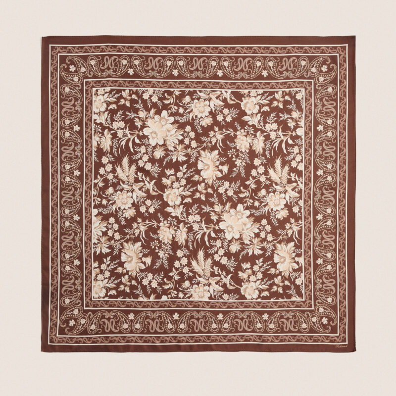 Brown Floral Medium Silk Scarf Tuckernuck Accessories