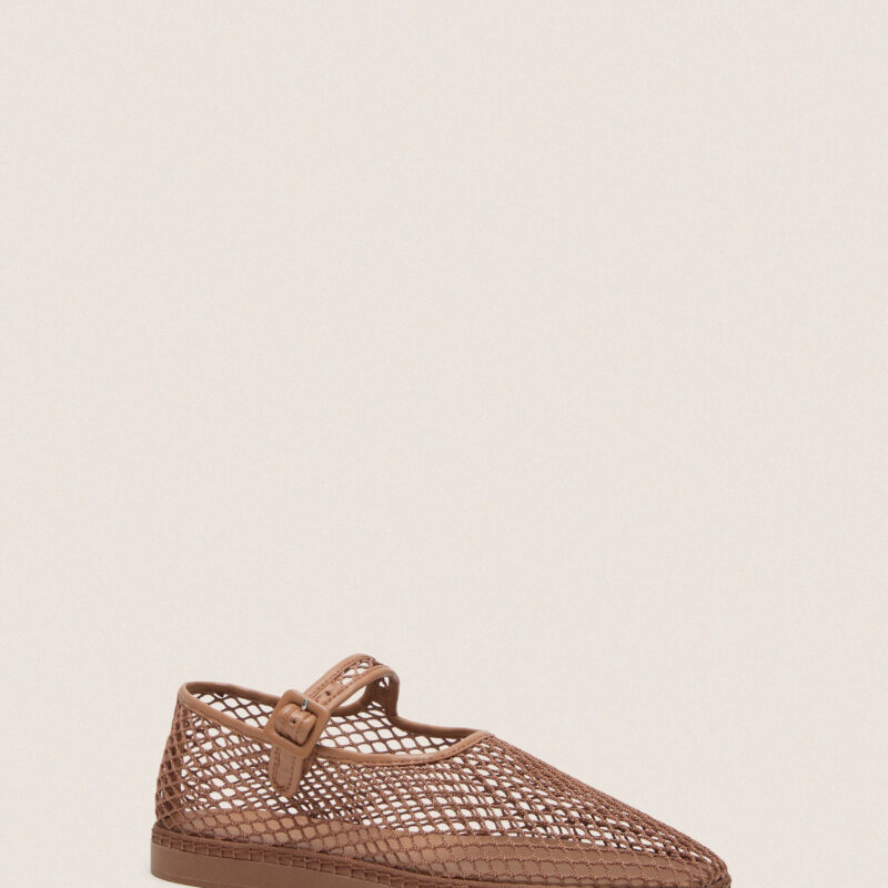 Brown Netted Mesh Rita Mary Janes Loeffler Randall