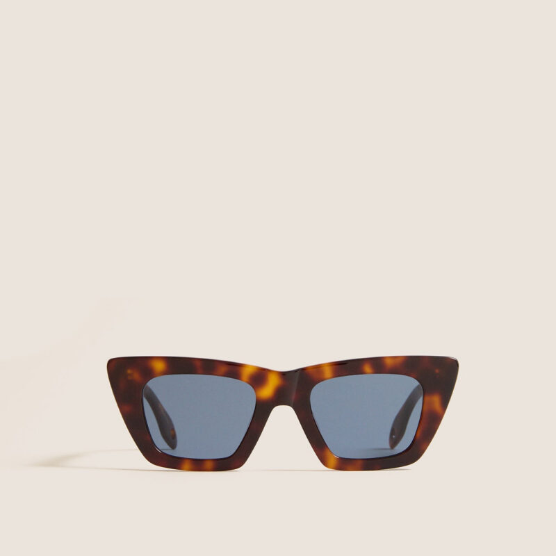 Brown Tortoise Dark Blue Lens Lori Sunglasses Elisa Johnson