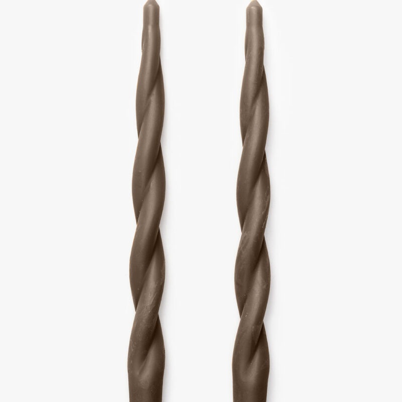 Brown Twisted Taper Candles (Set of 2) McGee & Co