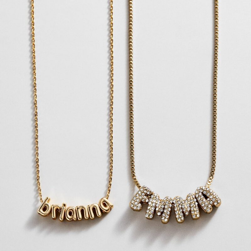 Bubble Letter Custom Necklace - Small Bubble Letter BaubleBar