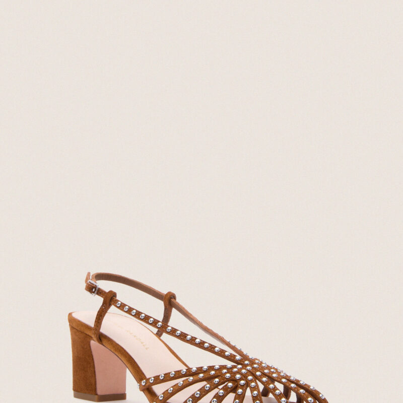 Cacao Suede Studded Priscilla Heels Loeffler Randall