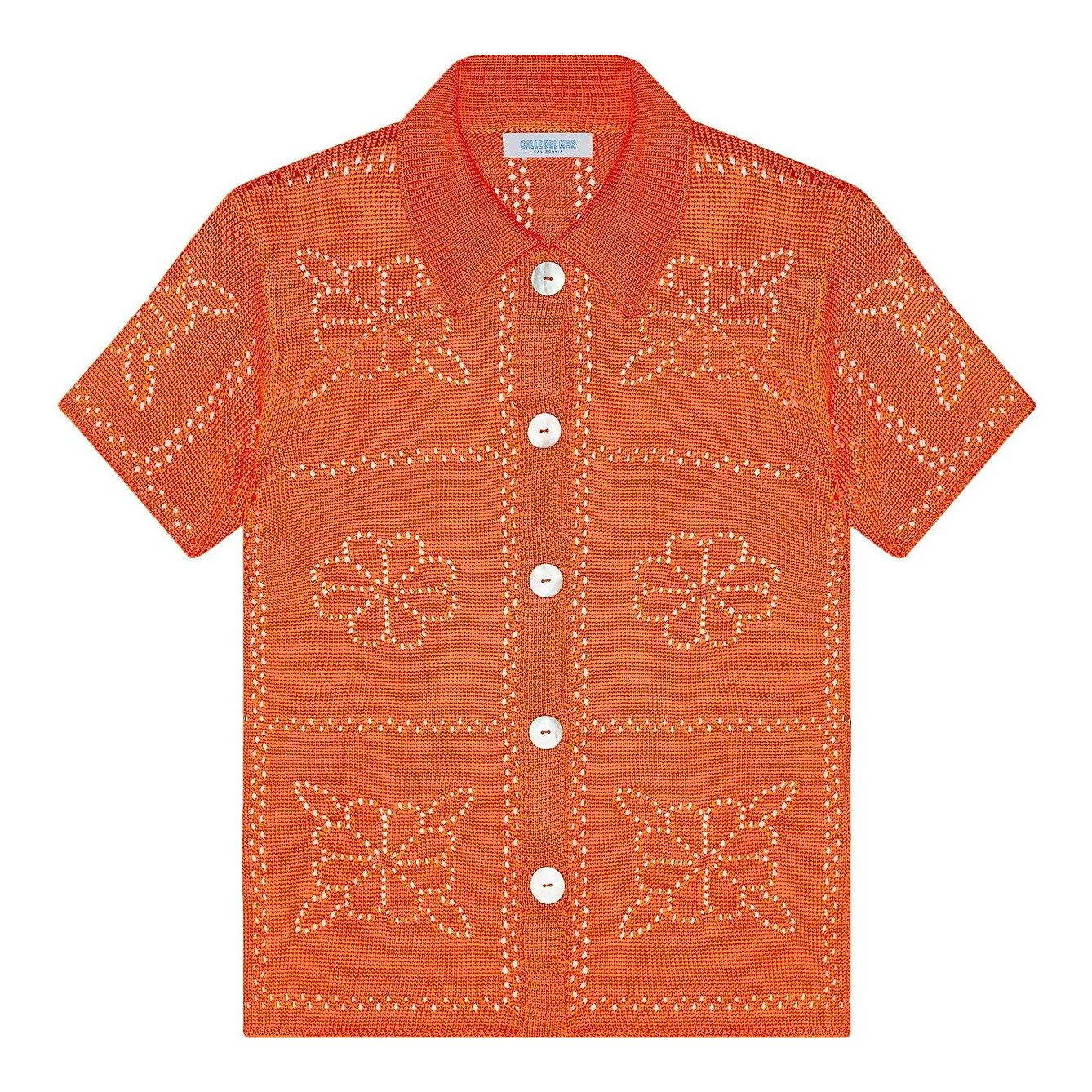 CALLE DEL MAR - Floral Tile Short Sleeve Shirt CALLE DEL MAR