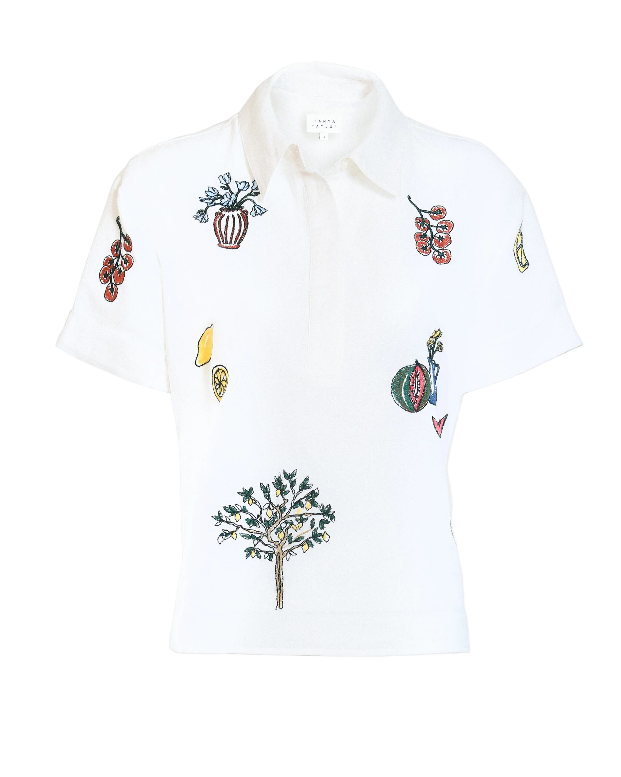 Callum Top in Optic White Tanya Taylor