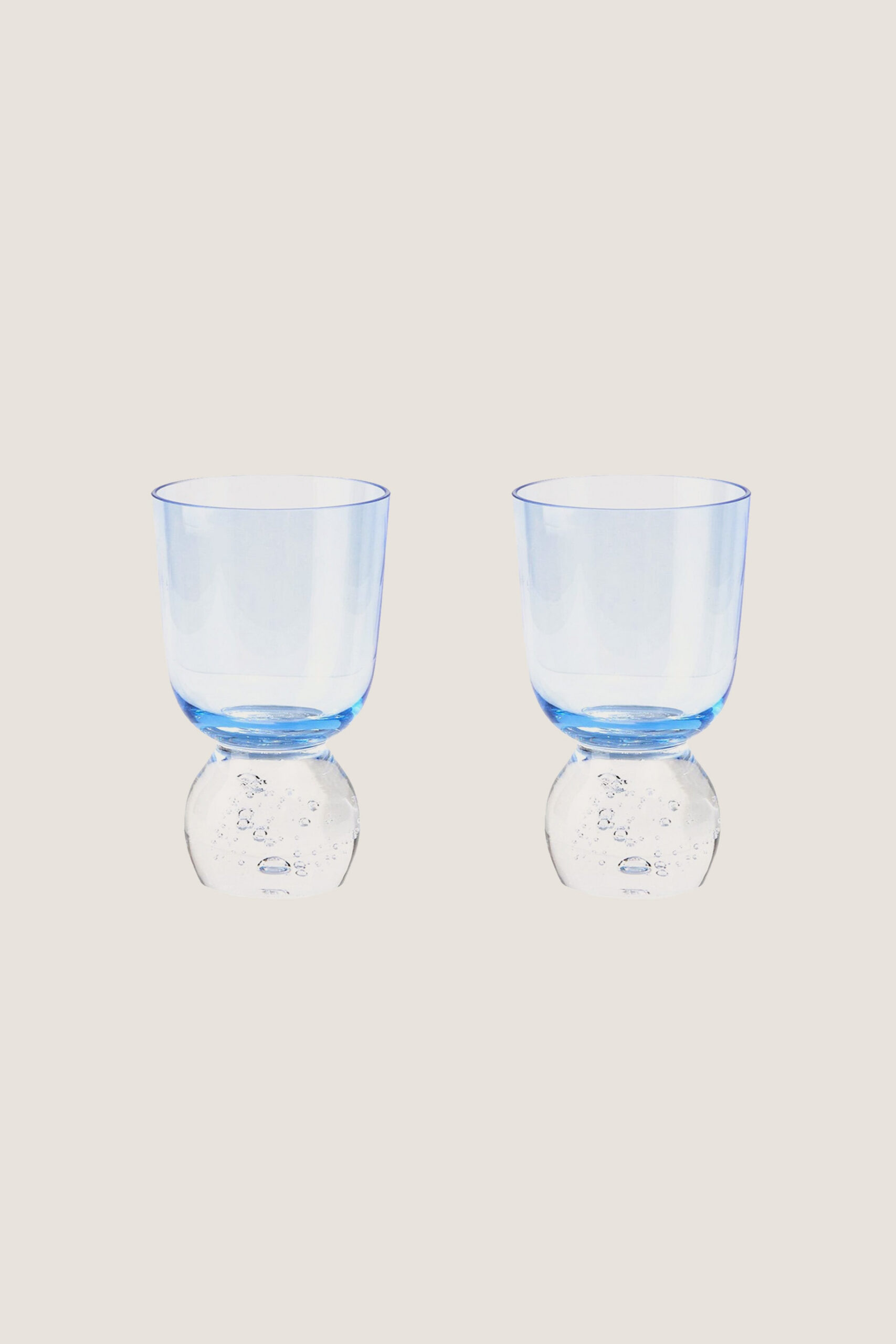 Candy Blue Hand-Blown Bubble Glass Tumbler (Set of 2) Misette