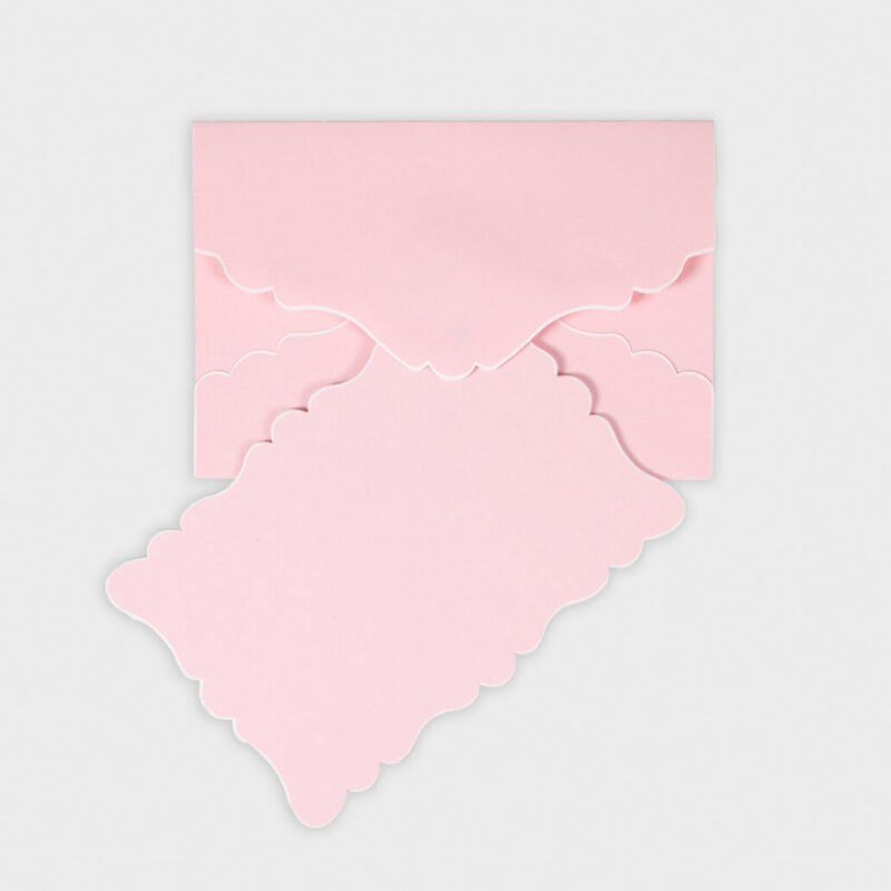 Candy Pink Scalloped Easton Cards and Envelopes Grosvenor Stationery Company