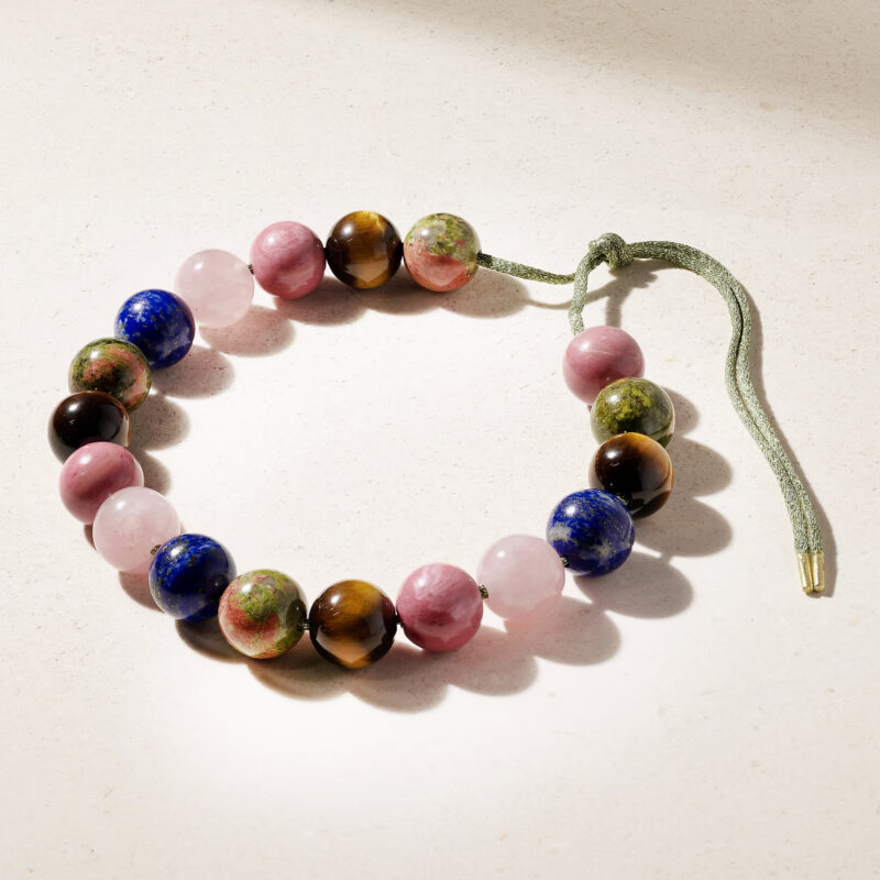 CAROLINA BUCCI | Alphabet Downtown 18-Karat Gold, Multi-Stone and Lurex Necklace