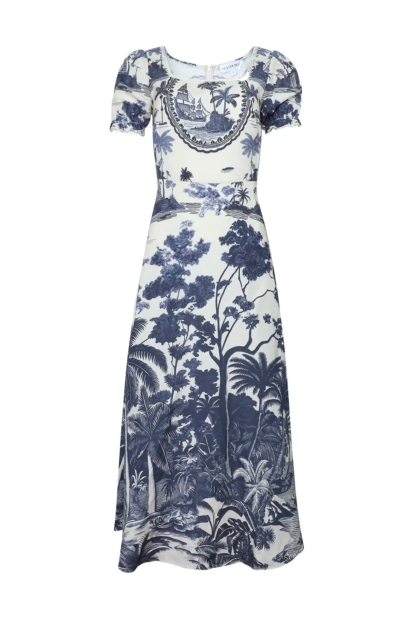 Cecily Dress in Bermuda Toile Hunter bell