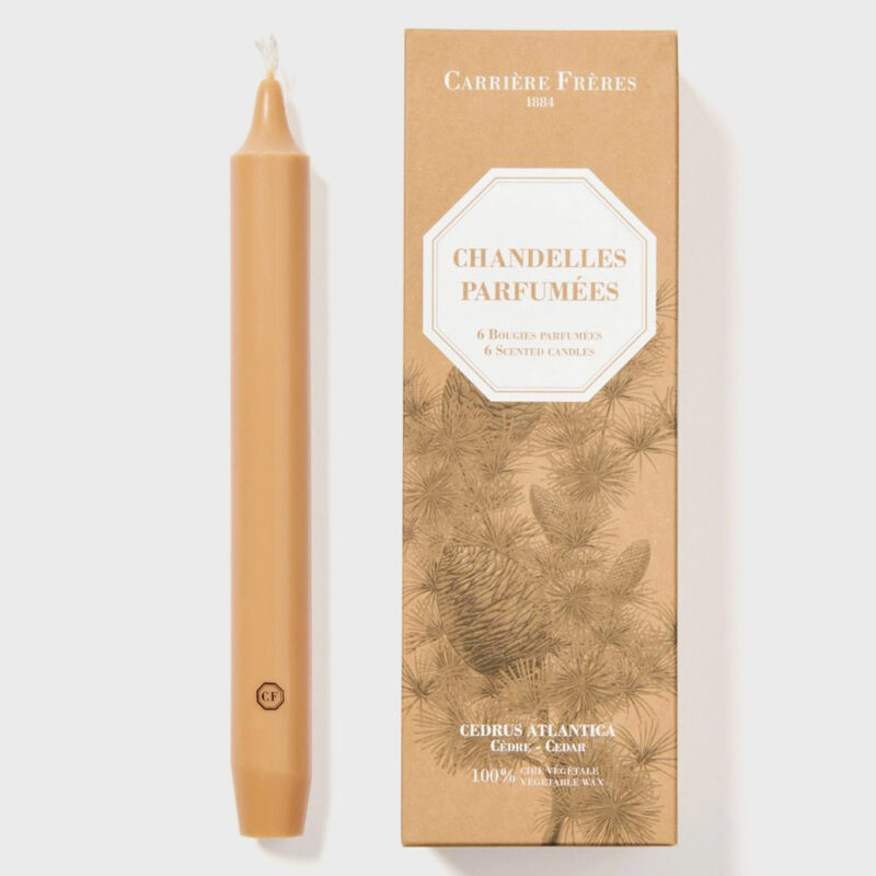 Cedar Scented Taper Candles Carriere Freres