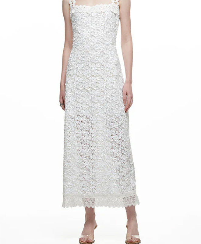 Centella Maxi Dress in White Waimari