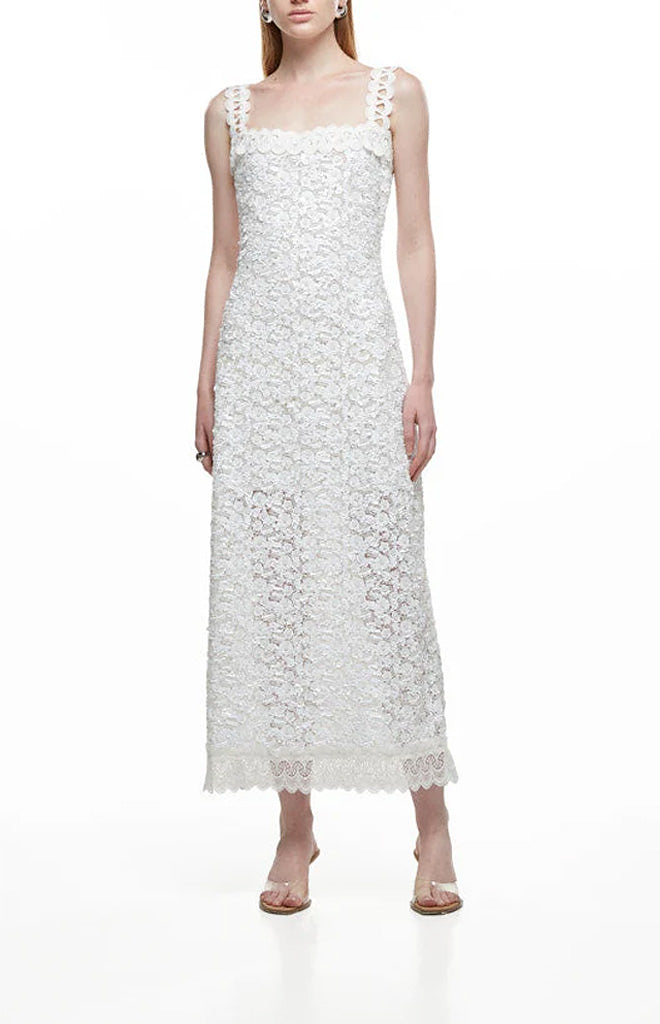 Centella Maxi Dress in White Waimari