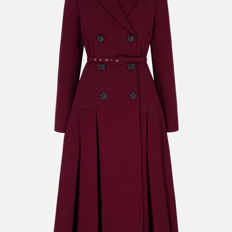 Chaney Coat Dress In Burgundy Double Crepe Emilia Wickstead