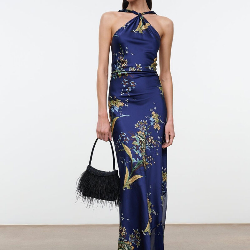 CHARLI SILK DRESS | TAPESTRY MIDNIGHT Staud