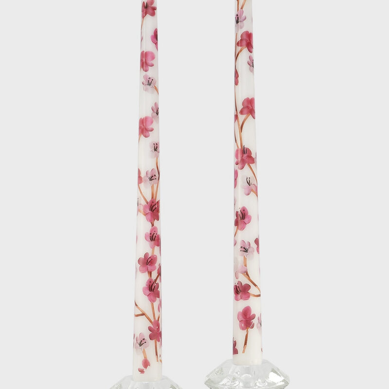 Cherry Blossom Taper Candles Chefanie