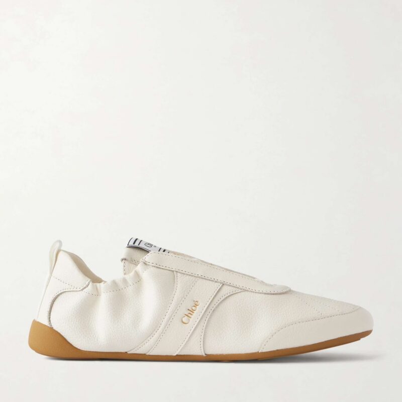 CHLOÉ | Kick textured-leather low-top sneakers