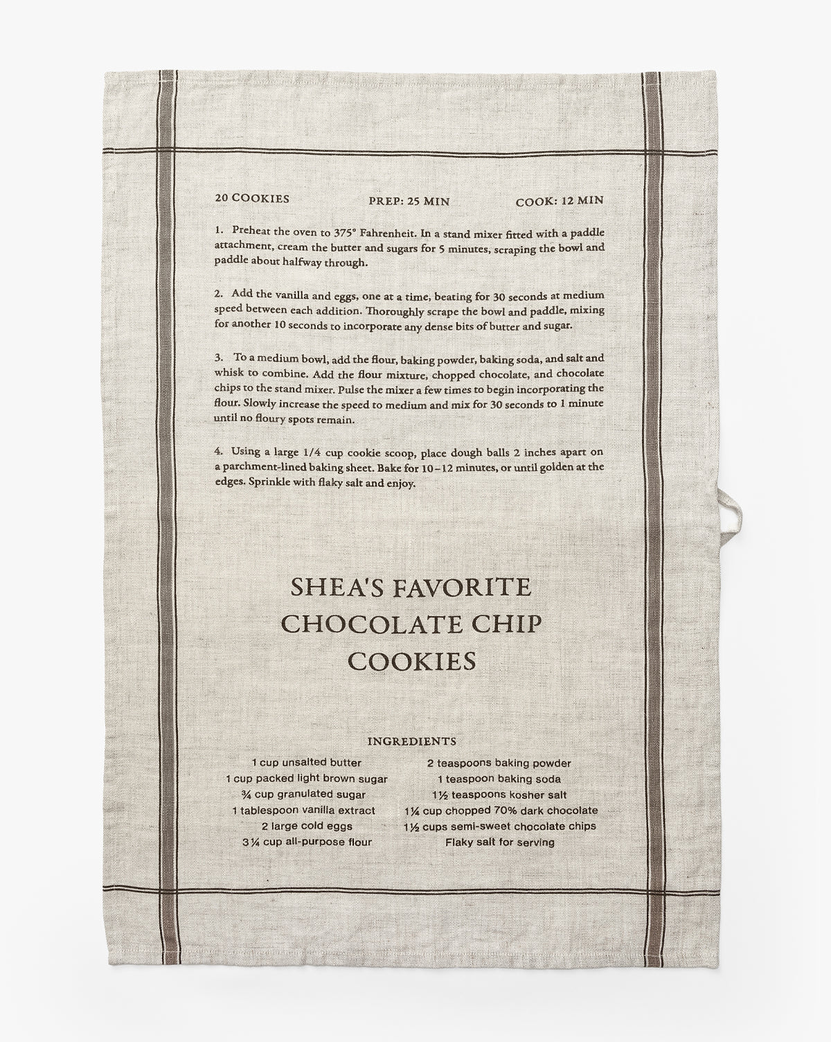 Chocolate Chip Recipe Tea Towel McGee & Co