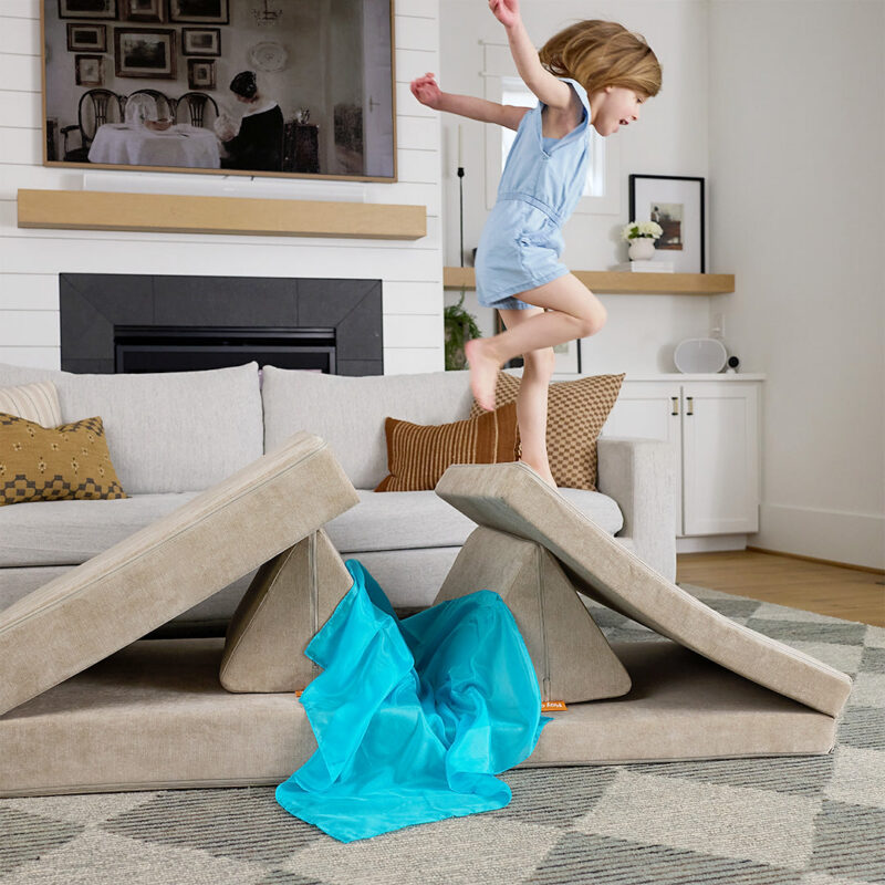 Classic Playsilk in Turquoise Nugget Couch