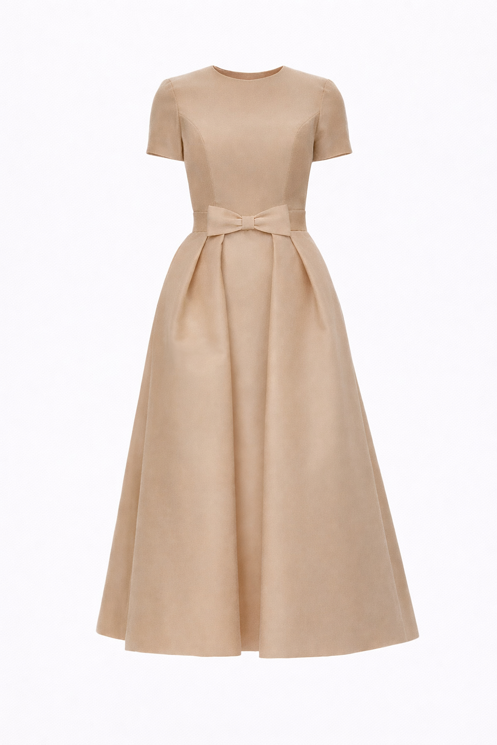 Claudia Silk Faille Midi Dress with Mid-Length Bow Convertible Skirt Alexia Maria Collection
