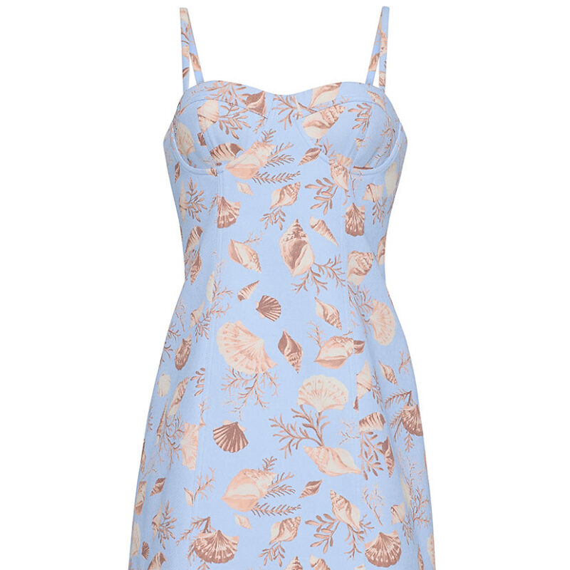 Claudine Mini Dress in Seashell Sky Cara Cara