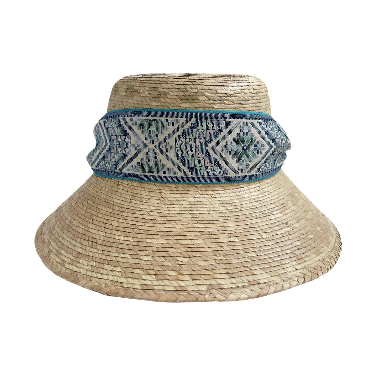Clematis Bucket Hat in Vintage Blue Azure Tapestry Short Ribbon Sarah Bray Bermuda