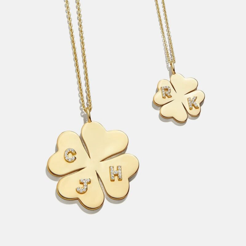 Clover 14K Gold Custom Pendant Necklace - 14K Gold BaubleBar