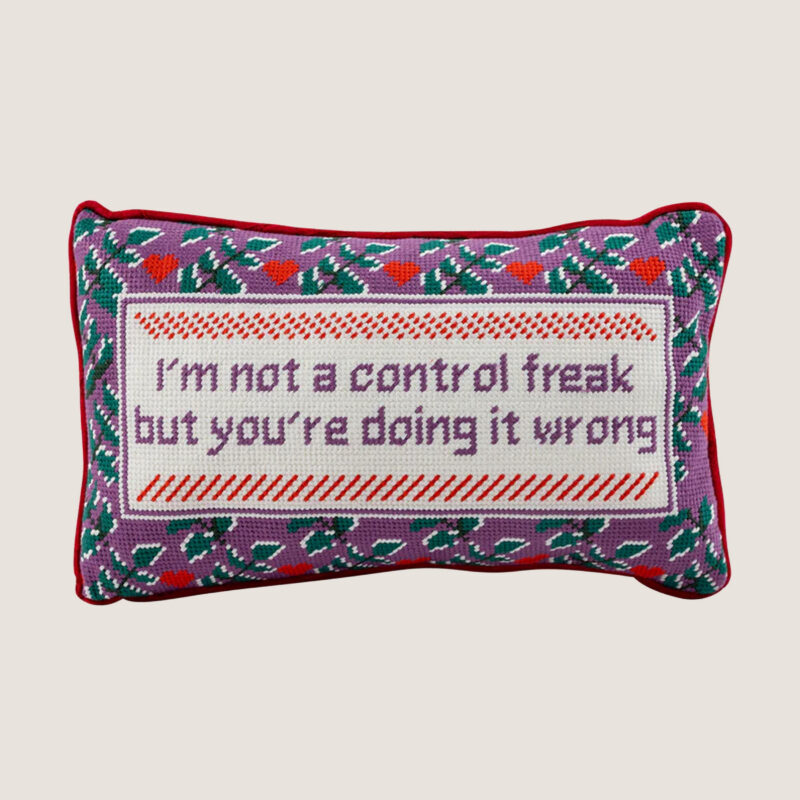 Control Freak Needlepoint Pillow Furbish Studio