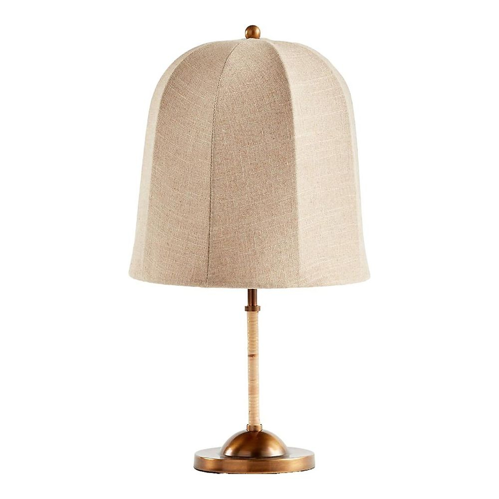Crate & Barrel | Crate & Barrel x Jake Arnold Allegra Rattan and Linen Dome Table Lamp