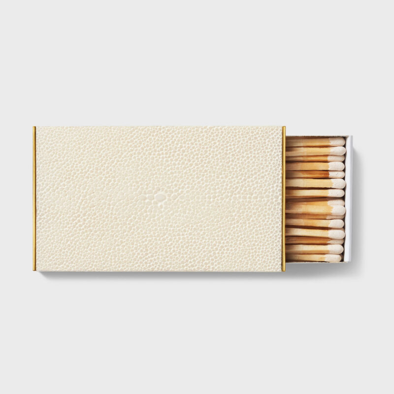 Cream Shagreen Matchbox Sleeve AERIN