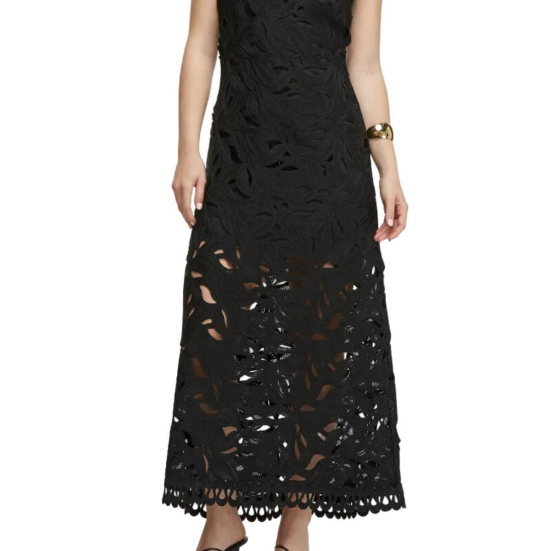 Crepusculo Midi Dress in Black Waimari