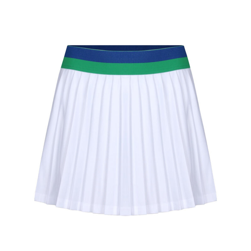 Cricket Skort in White with Blue & Green Trim Club and Court