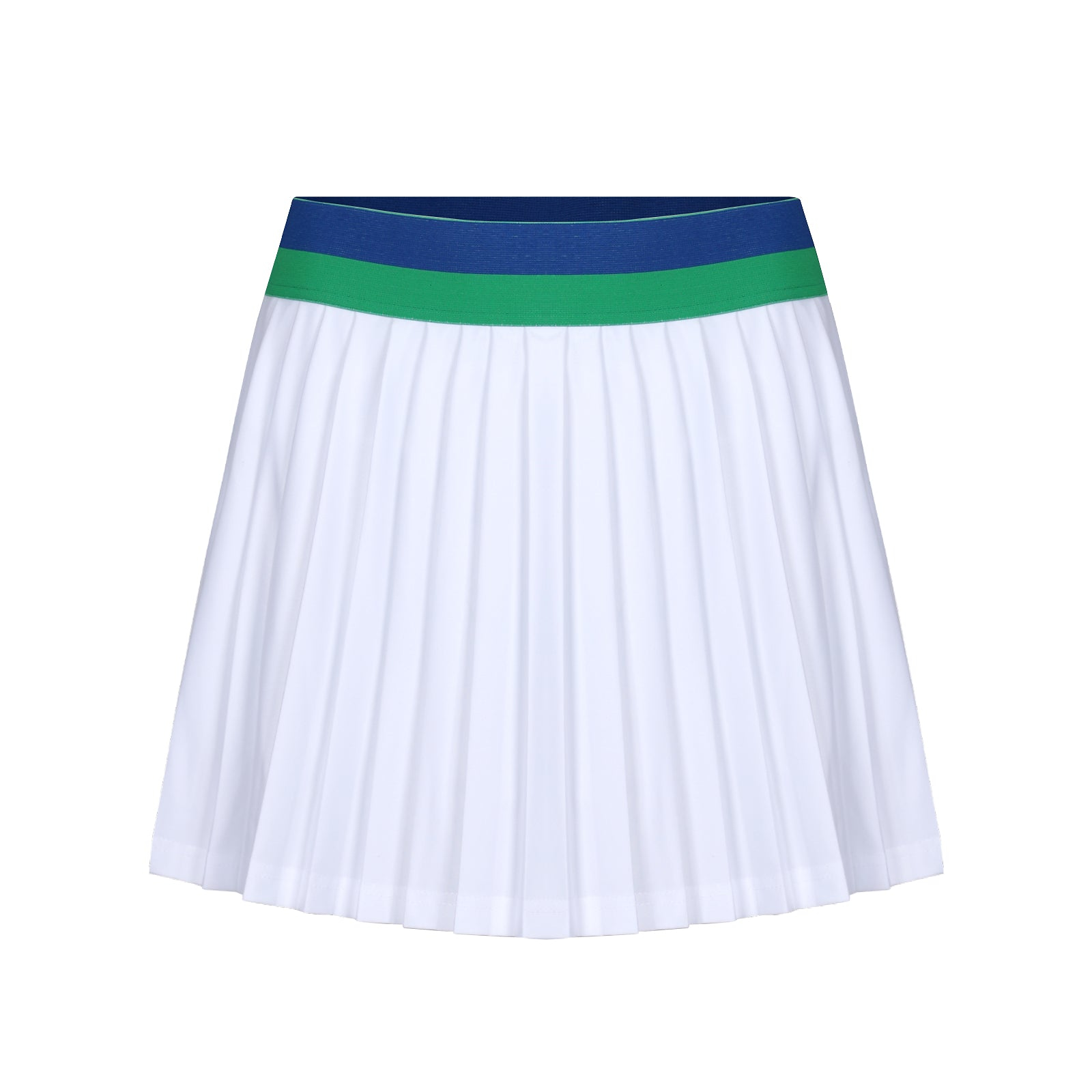 Cricket Skort in White with Blue & Green Trim Club and Court