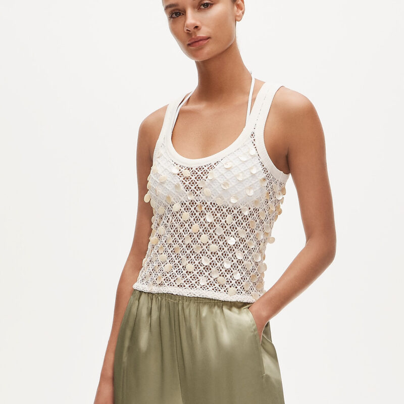 Crochet Shell-embroidered Tank Top For Women | J.Crew J.Crew US