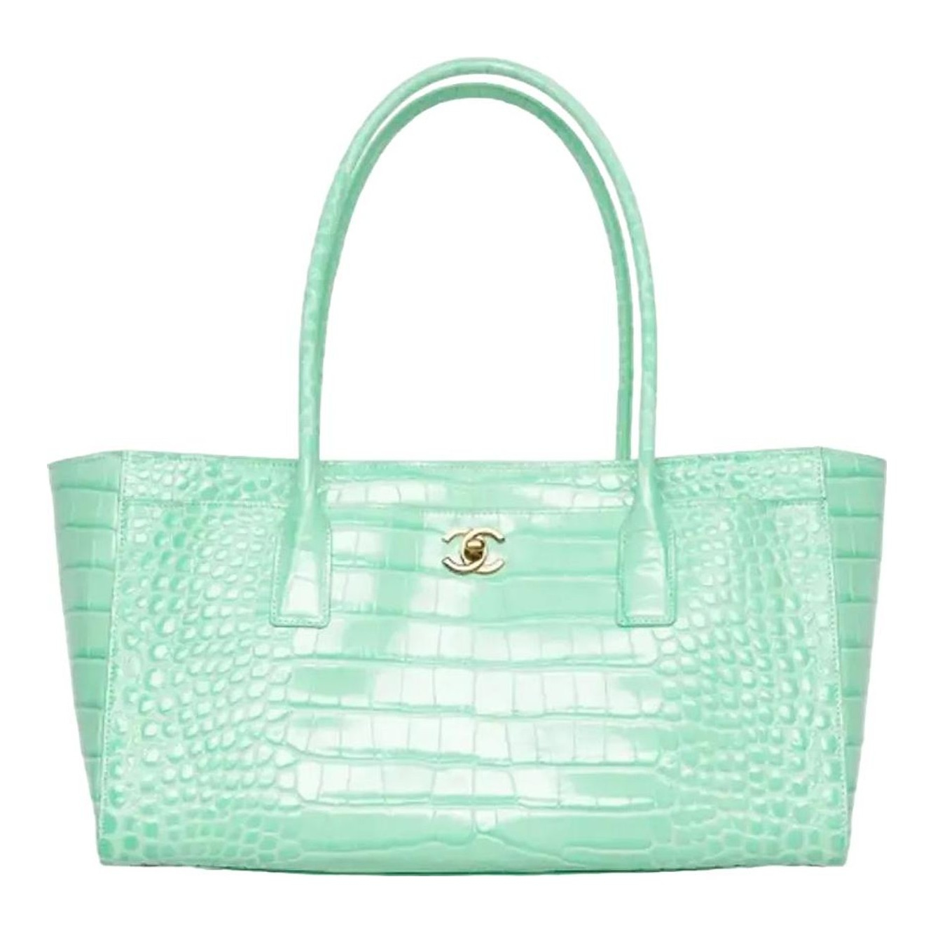 Crocodile Embossed Calfskin & Gold-Tone Metal Green Chanel